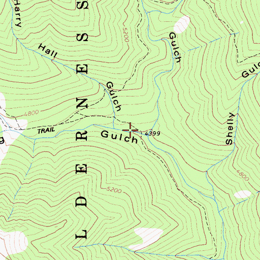 Topographic Map of Bug Gulch, CA