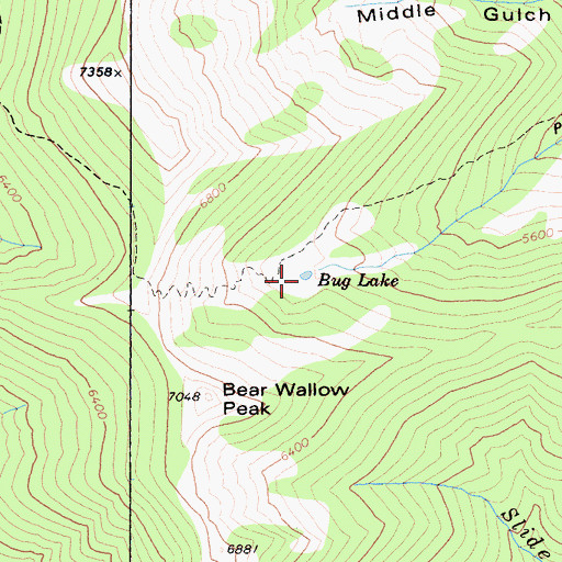 Topographic Map of Bug Lake, CA