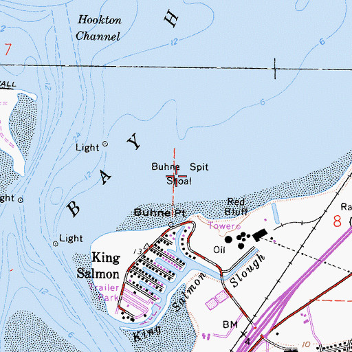 Topographic Map of Buhne Spit Shoal, CA