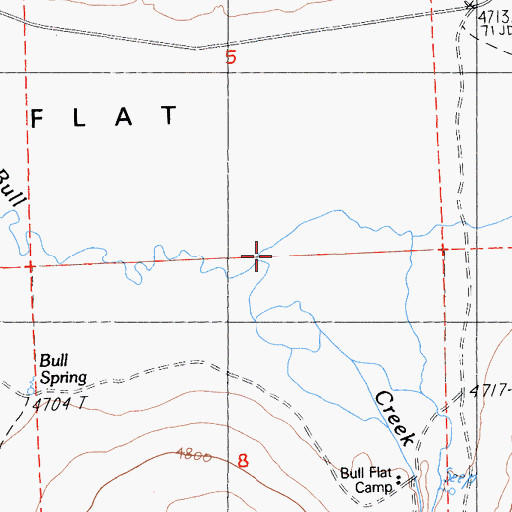 Topographic Map of Bull Creek, CA