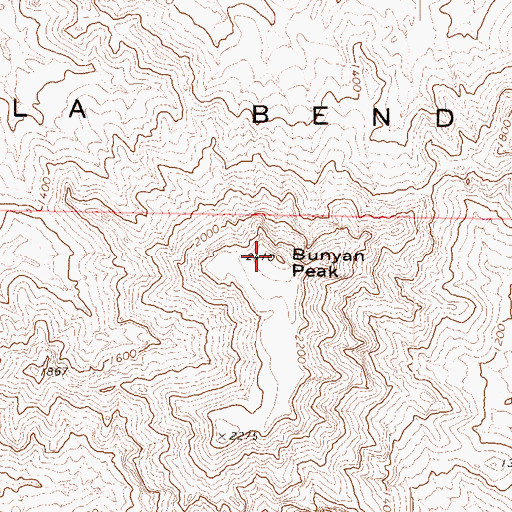 Topographic Map of Bunyan Peak, AZ