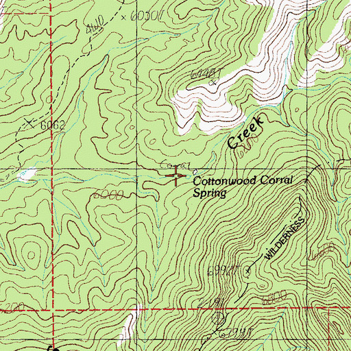 Topographic Map of Cottonwood Corral Spring, AZ