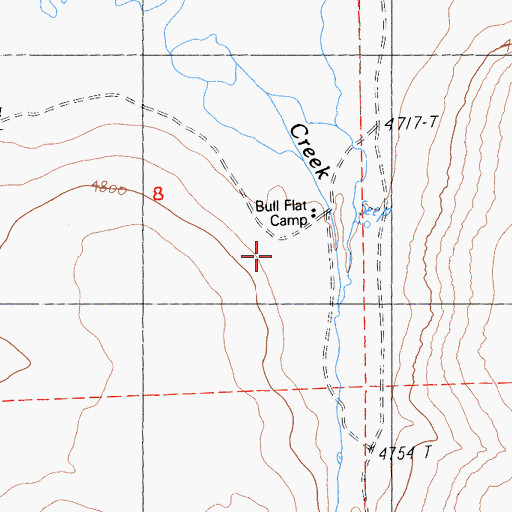 Topographic Map of Bull Flat Camp, CA