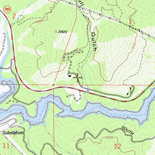 Topographic Map of Bull Gulch, CA
