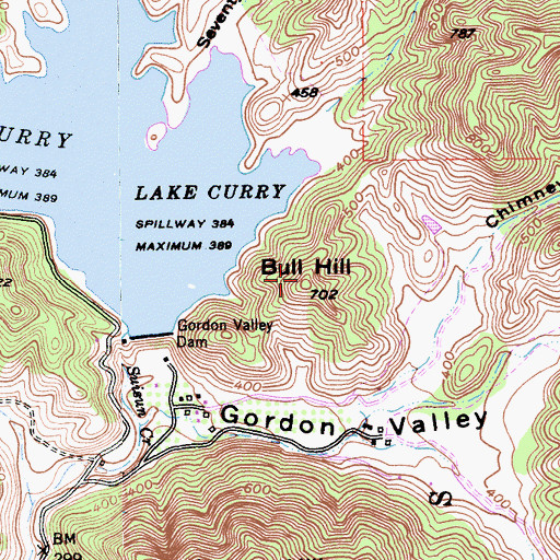 Topographic Map of Bull Hill, CA