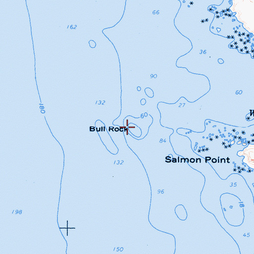 Topographic Map of Bull Rock, CA