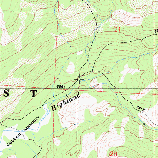 Topographic Map of Bull Run Creek, CA