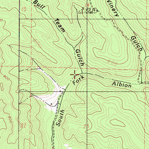 Topographic Map of Bull Team Gulch, CA