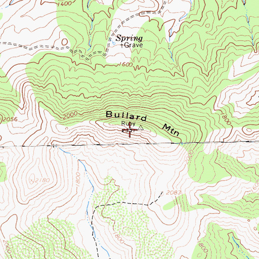 Topographic Map of Bullard Mountain, CA