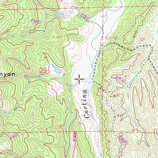 Topographic Map of Bullshead Canyon, CA