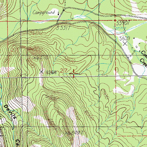 Topographic Map of Cummings Tank, AZ
