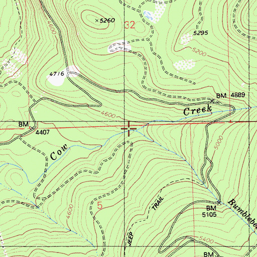 Topographic Map of Bumblebee Creek, CA