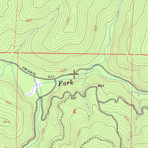Topographic Map of Bummer Lake Creek, CA