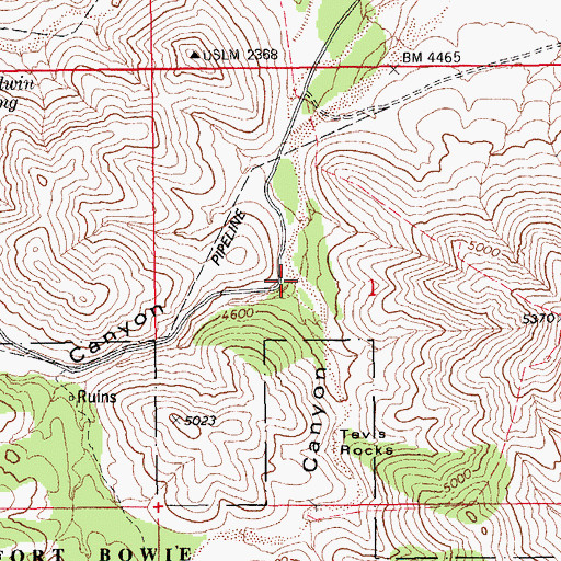 Topographic Map of Cutoff Canyon, AZ
