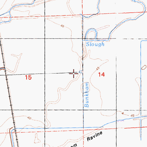 Topographic Map of Bunkham Slough, CA
