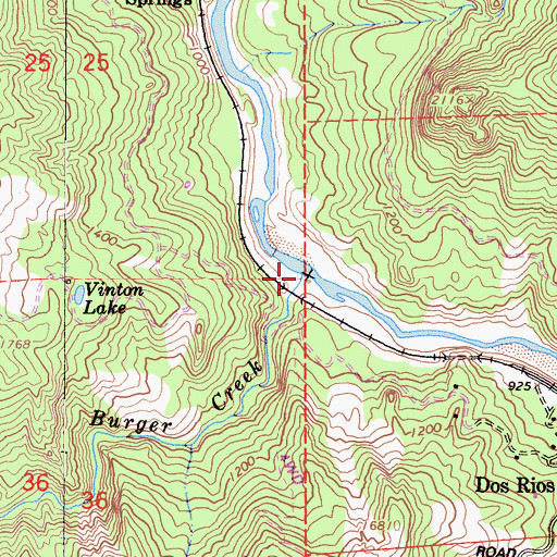 Topographic Map of Burger Creek, CA