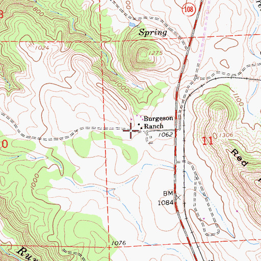 Topographic Map of Burgeson Ranch, CA