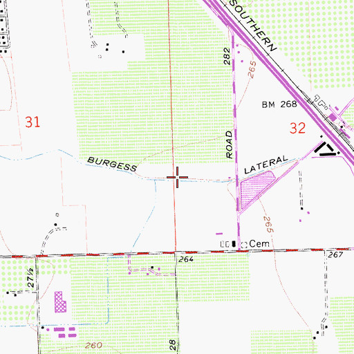 Topographic Map of Burgess Lateral, CA