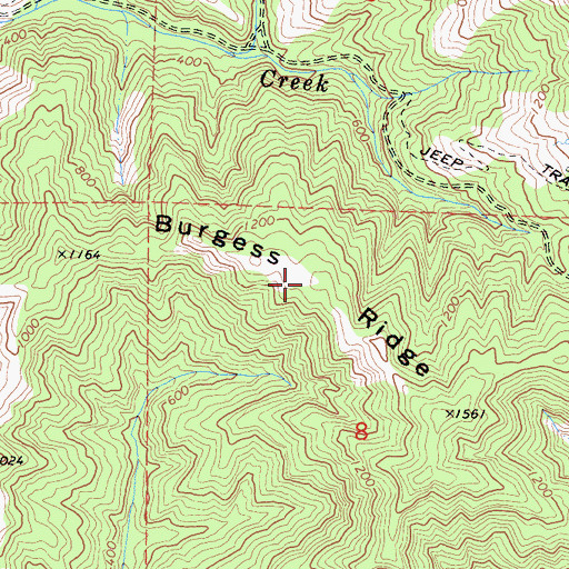 Topographic Map of Burgess Ridge, CA