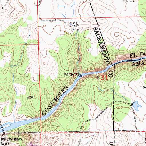 Topographic Map of Burgoyne Creek, CA