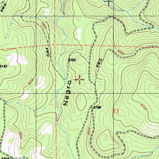 Topographic Map of Burlington Mine, CA
