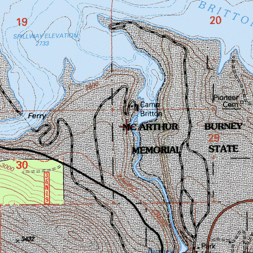 Topographic Map of Burney Creek, CA