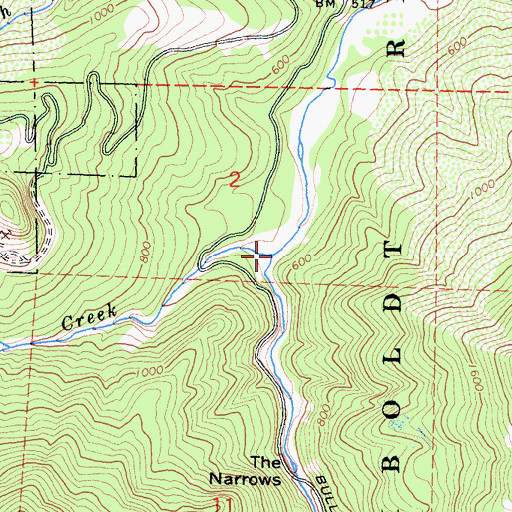 Topographic Map of Burns Creek, CA