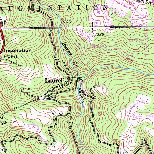 Topographic Map of Burns Creek, CA