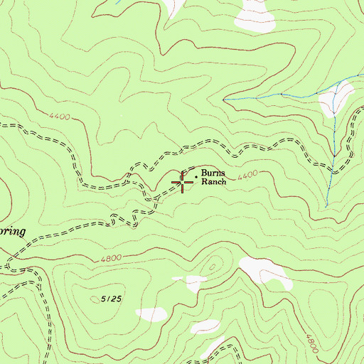 Topographic Map of Burns Ranch, CA