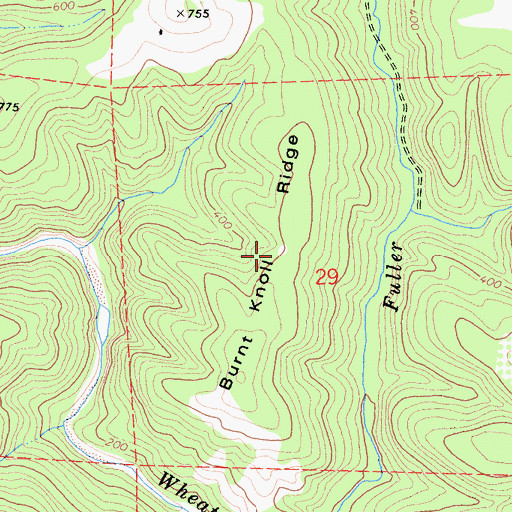 Topographic Map of Burnt Knoll Ridge, CA