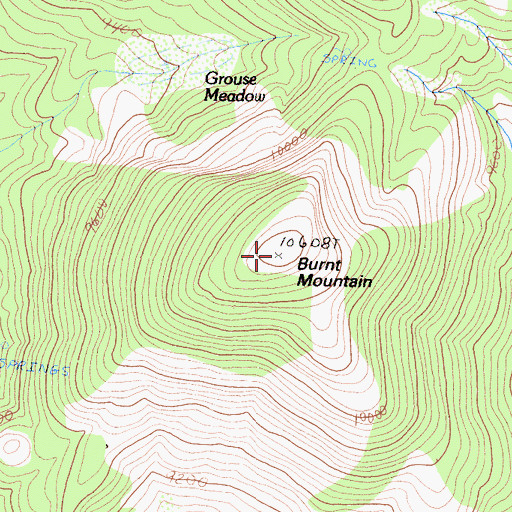 Topographic Map of Burnt Mountain, CA
