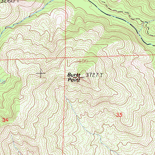 Topographic Map of Burnt Point, CA