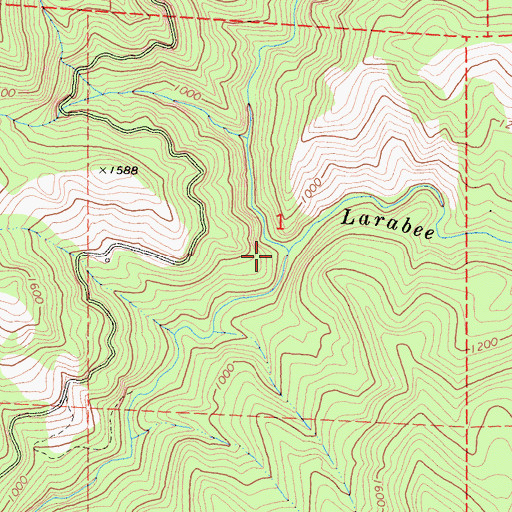 Topographic Map of Burr Creek, CA