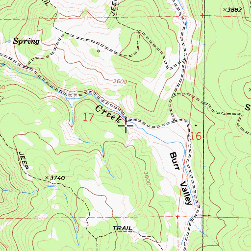 Topographic Map of Burr Valley, CA