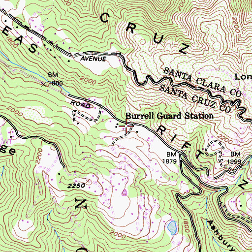 Topographic Map of Burrell Guard Station, CA
