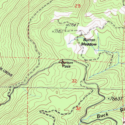 Topographic Map of Burton Pass, CA