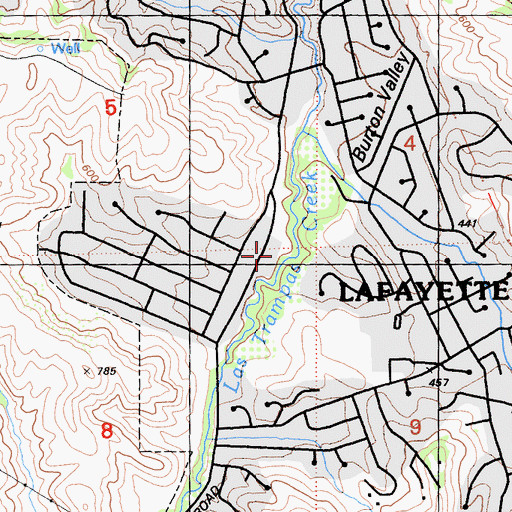Topographic Map of Burton School, CA