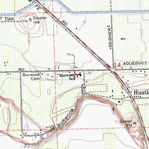 Topographic Map of Burwood School, CA