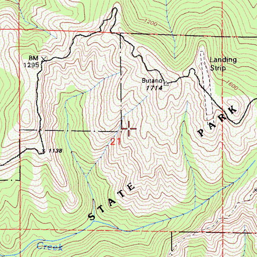 Topographic Map of Butano State Park, CA