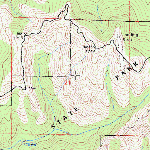 Topographic Map of Butano State Park, CA