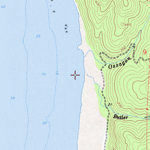 Topographic Map of Butler Creek, CA