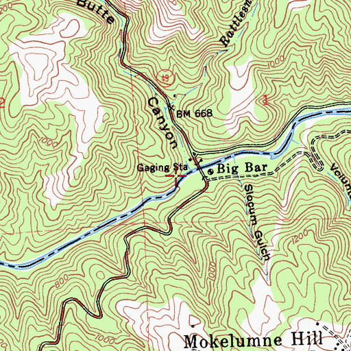 Topographic Map of Butte Canyon, CA