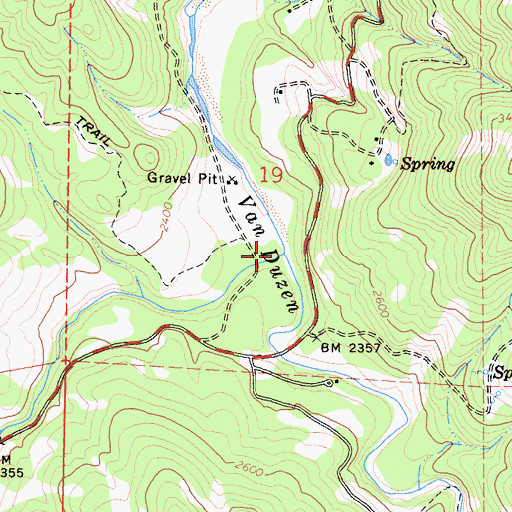 Topographic Map of Butte Creek, CA