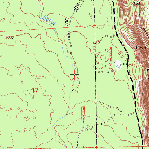 Topographic Map of Butte Creek Cabin, CA