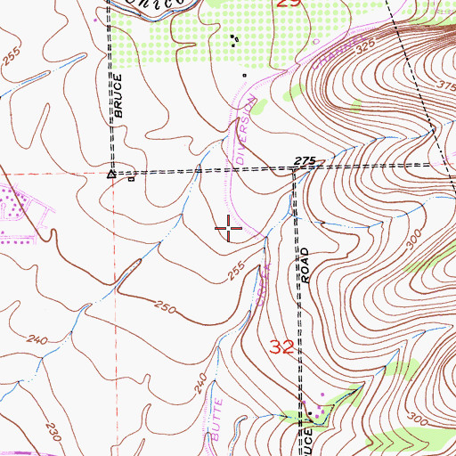 Topographic Map of Butte Creek Diversion Channel, CA