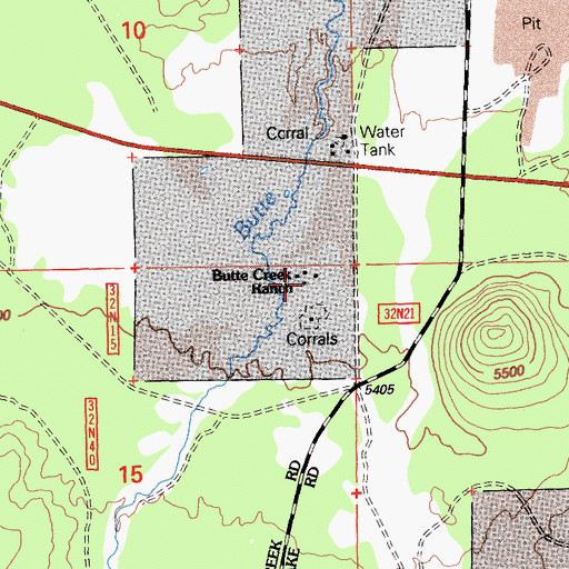 Topographic Map of Butte Creek Ranch, CA