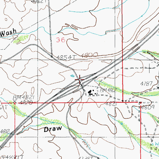 Topographic Map of Dragoon Interchange, AZ