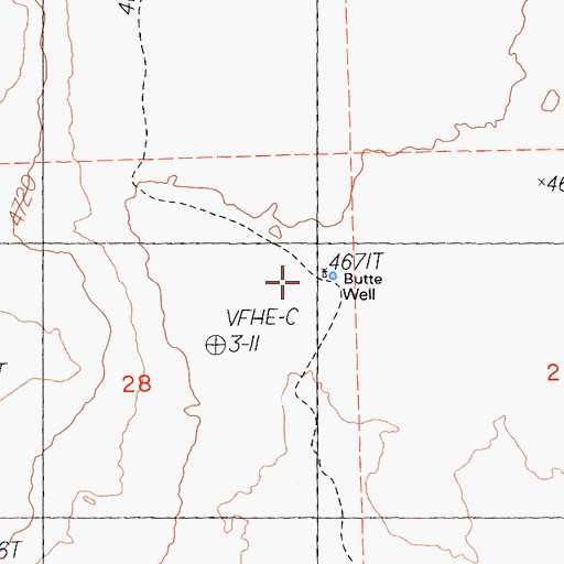 Topographic Map of Butte Well, CA