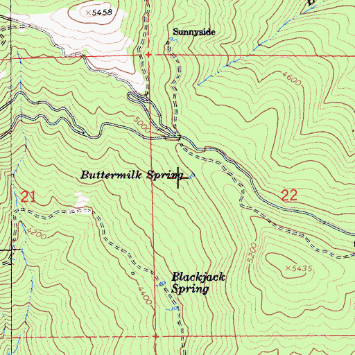 Topographic Map of Buttermilk Spring, CA