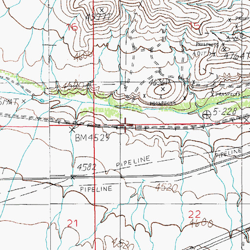 Topographic Map of Dragoon Railroad Station, AZ